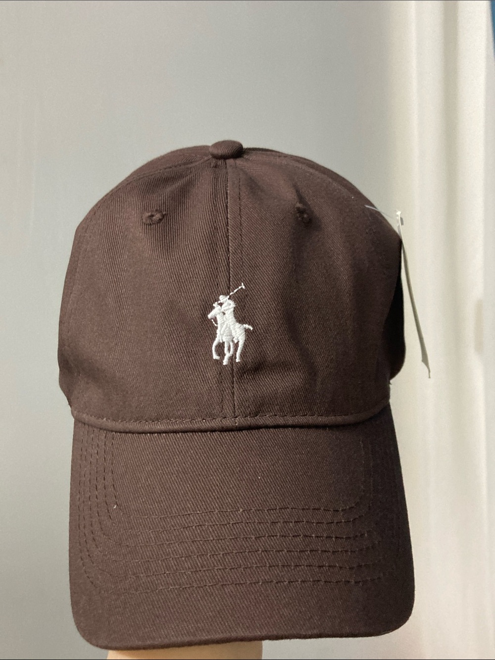 Ralph Lauren Brown Polo Baseball Cap with White Logo